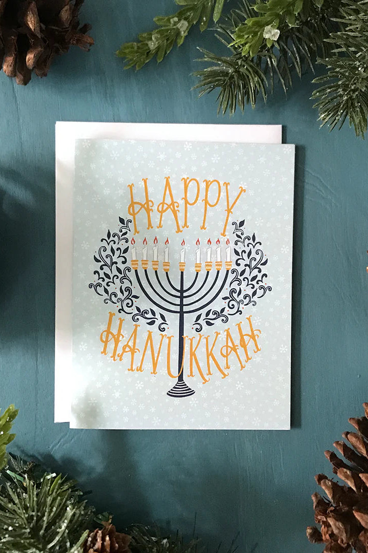 Happy Hanukkah Menorah Card