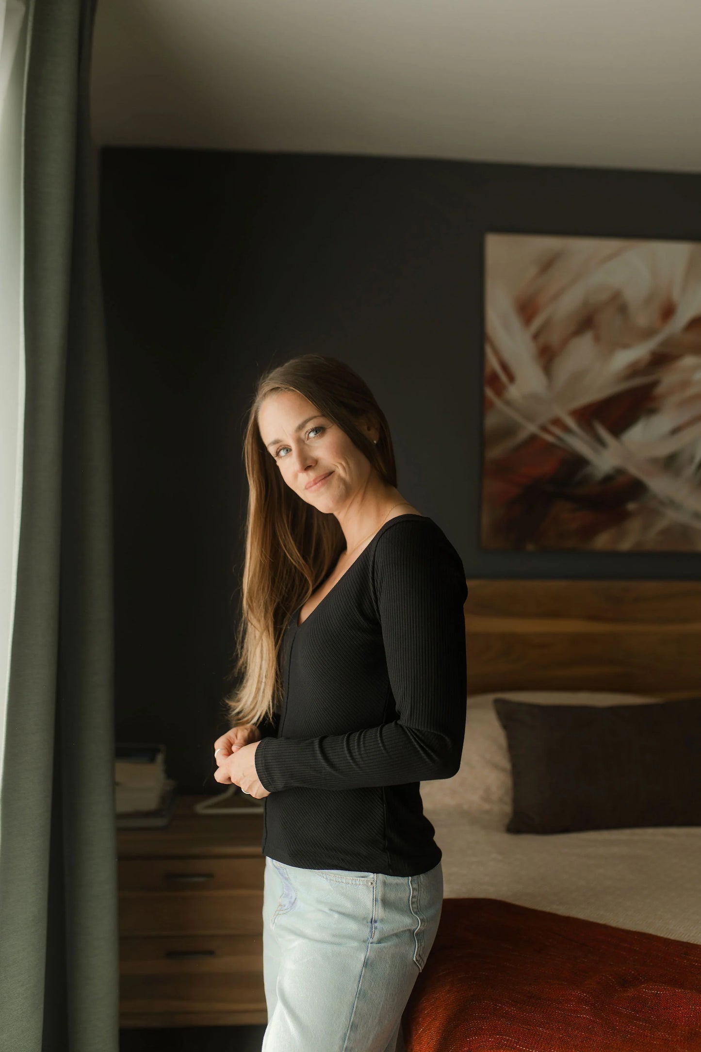 Bamboo Deep V-Neck