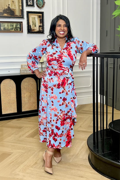 Cherry Blossom Wrap Dress