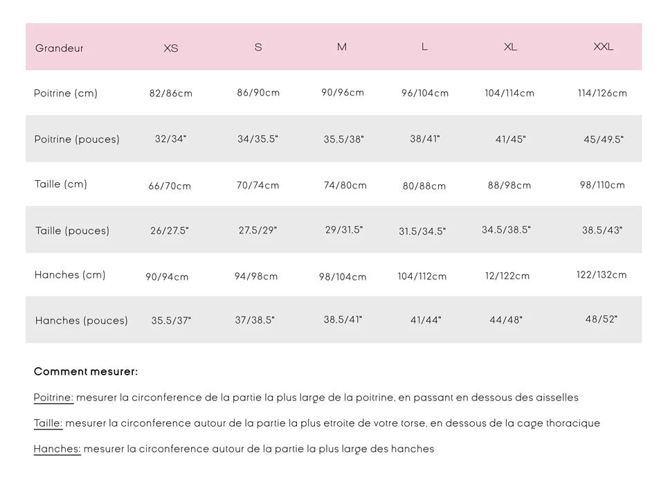 Cherry Bobin Size Chart