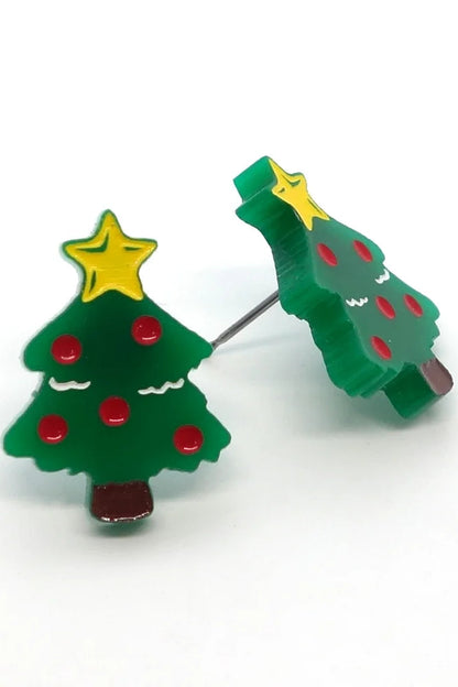 Lili0571 Christmas Tree Stud Earrings