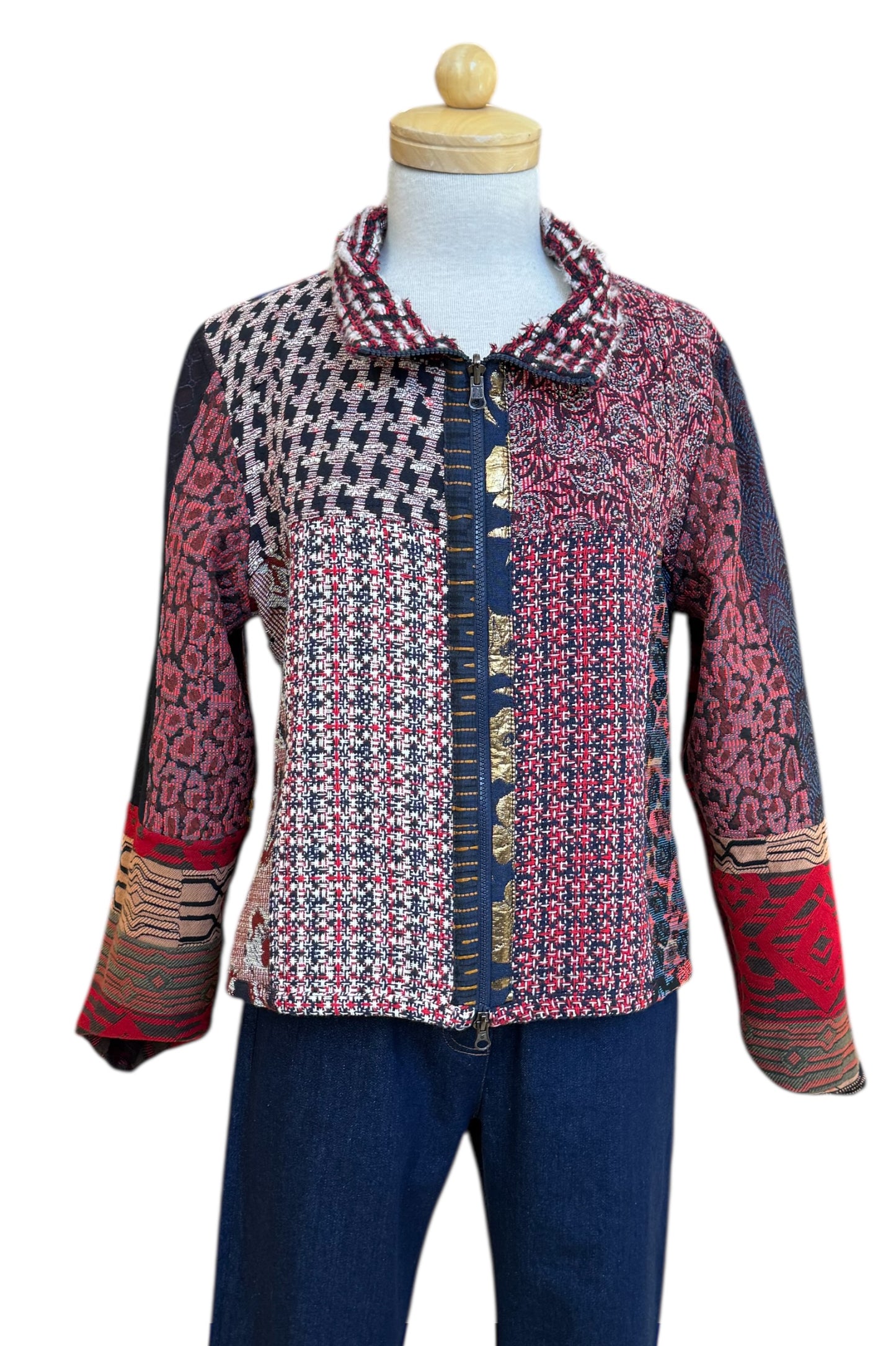 Fall/Winter Mosaique Multicolour Reversible Jacket Size 14