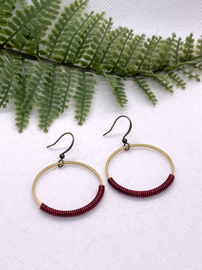 Uma Medium Wire Wrapped Circle Earrings