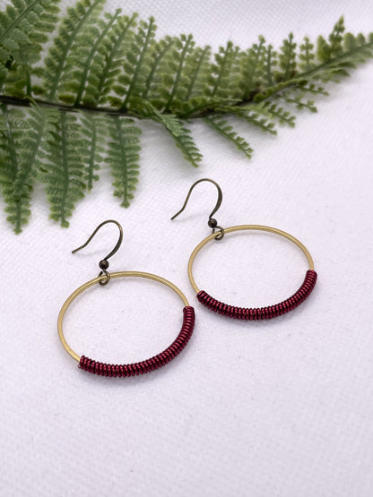 Uma Medium Wire Wrapped Circle Earrings