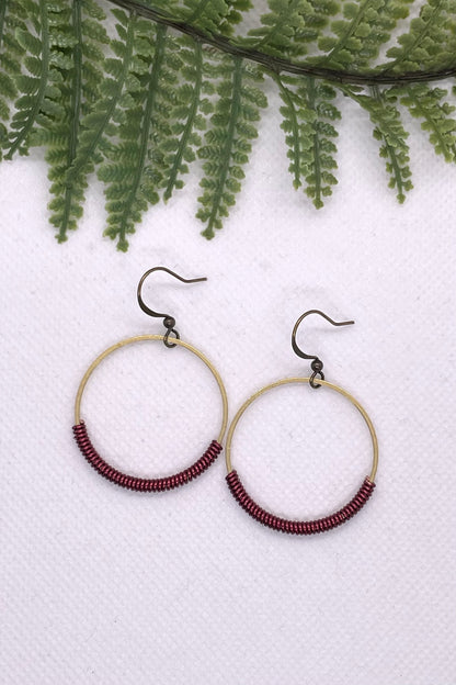 Uma Medium Wire Wrapped Circle Earrings