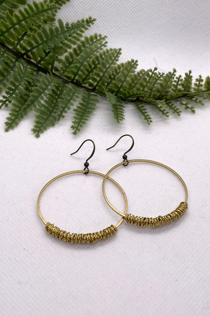 Lydia Gold Wire Wrapped Circle Earrings