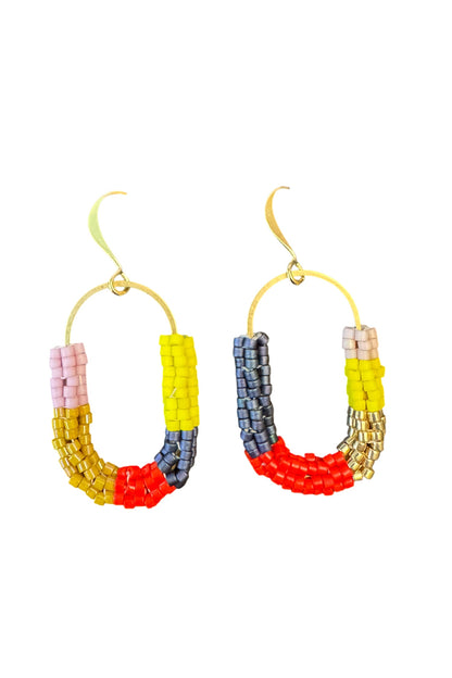 Beaded Tube Capsule Earrings