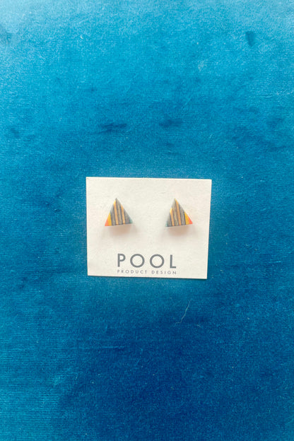 Triangle Repurposed Skateboard Stud Earrings
