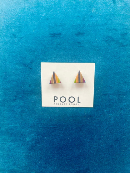 Triangle Repurposed Skateboard Stud Earrings