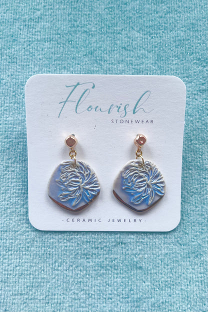 Floral Imprint Dangle Earrings