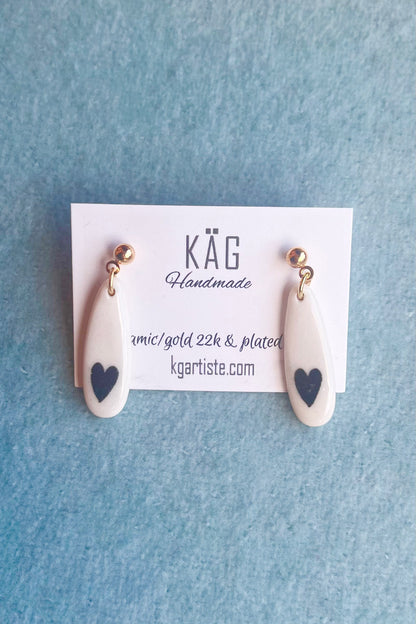 Art Sketch Ceramic Dangle Earrings