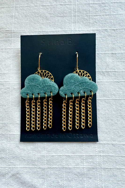 Sunny Raincloud Chain Dangle Earrings