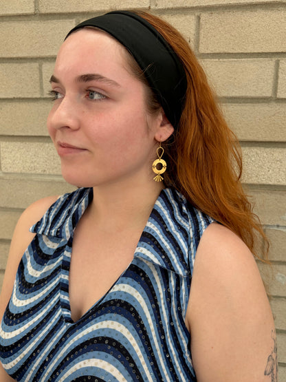 Ruby - Abstract Brass Dangle Earrings