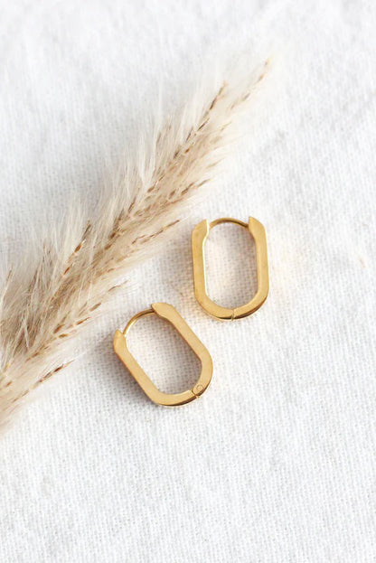 Oval Huggie Hoops