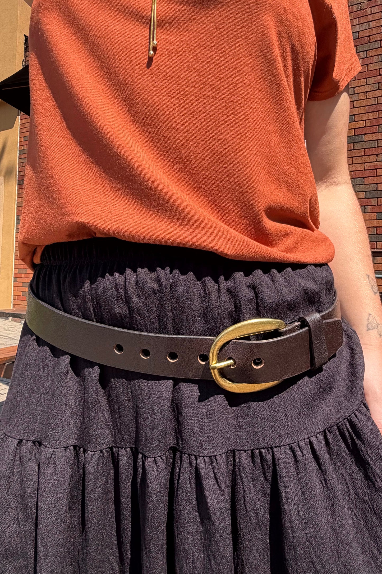 Brown Leather Ladies Belt