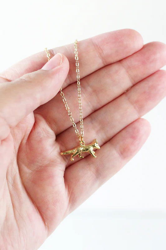 Gold-Plated Fox Necklace
