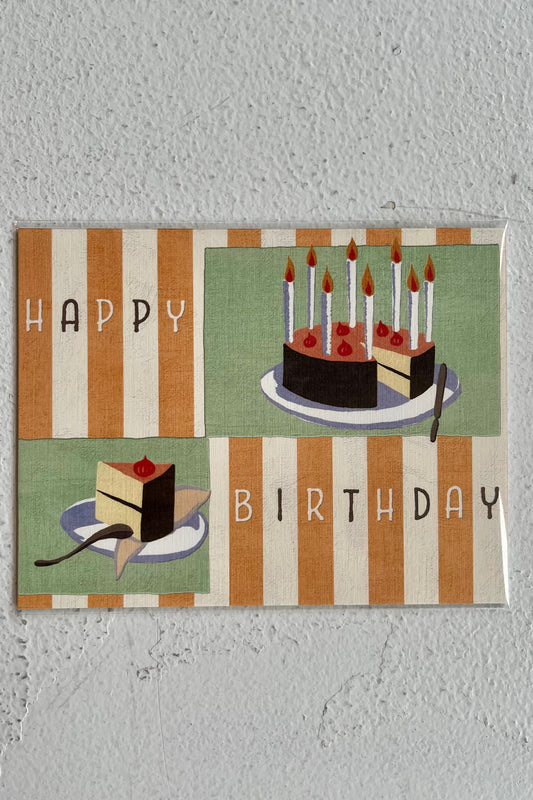 Happy Birthday - Retro Cake Card