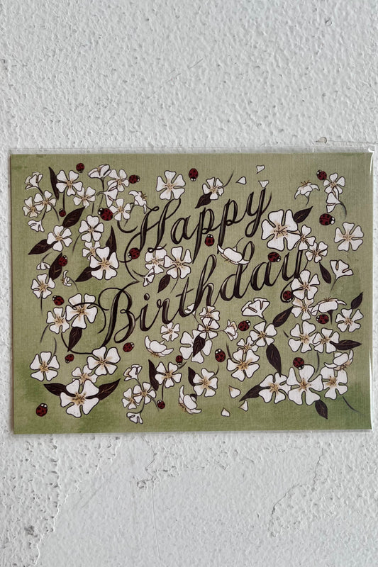 Happy Birthday - Ladybug Garden Card