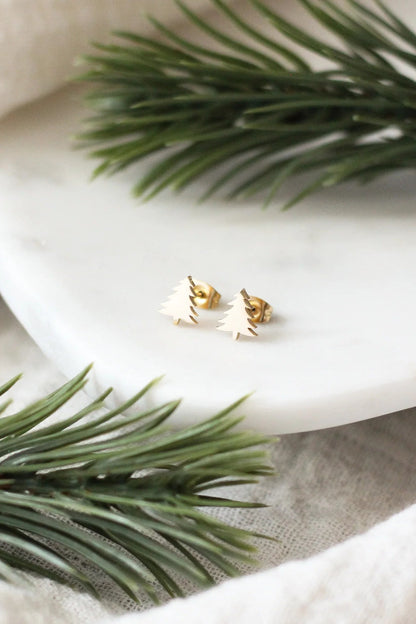 Mini Pine Tree Earrings