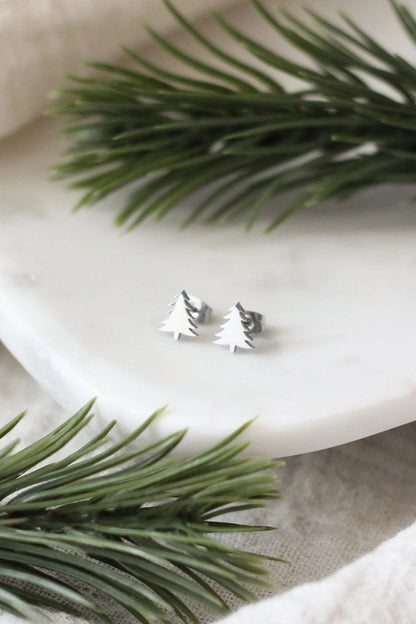 Mini Pine Tree Earrings