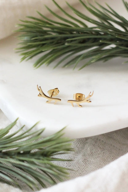Mini Antler Earrings