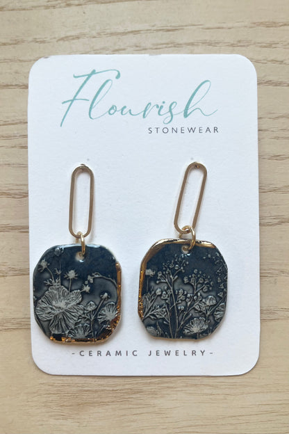 Square Imprint Dangle Earrings