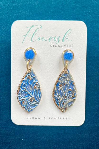 Drop Swirl Imprint Dangles
