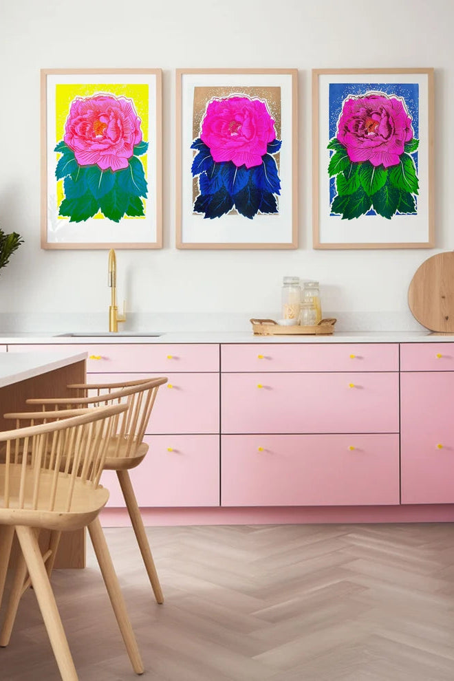 Peony Risograph Print
