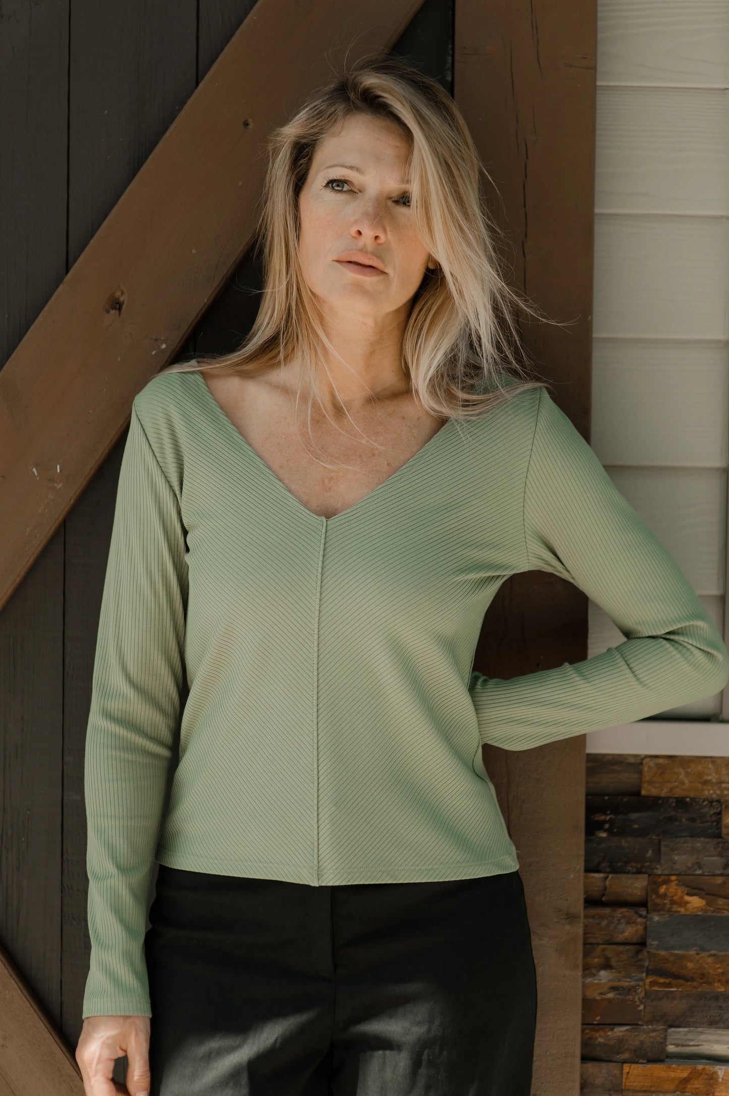 Bamboo Deep V-Neck