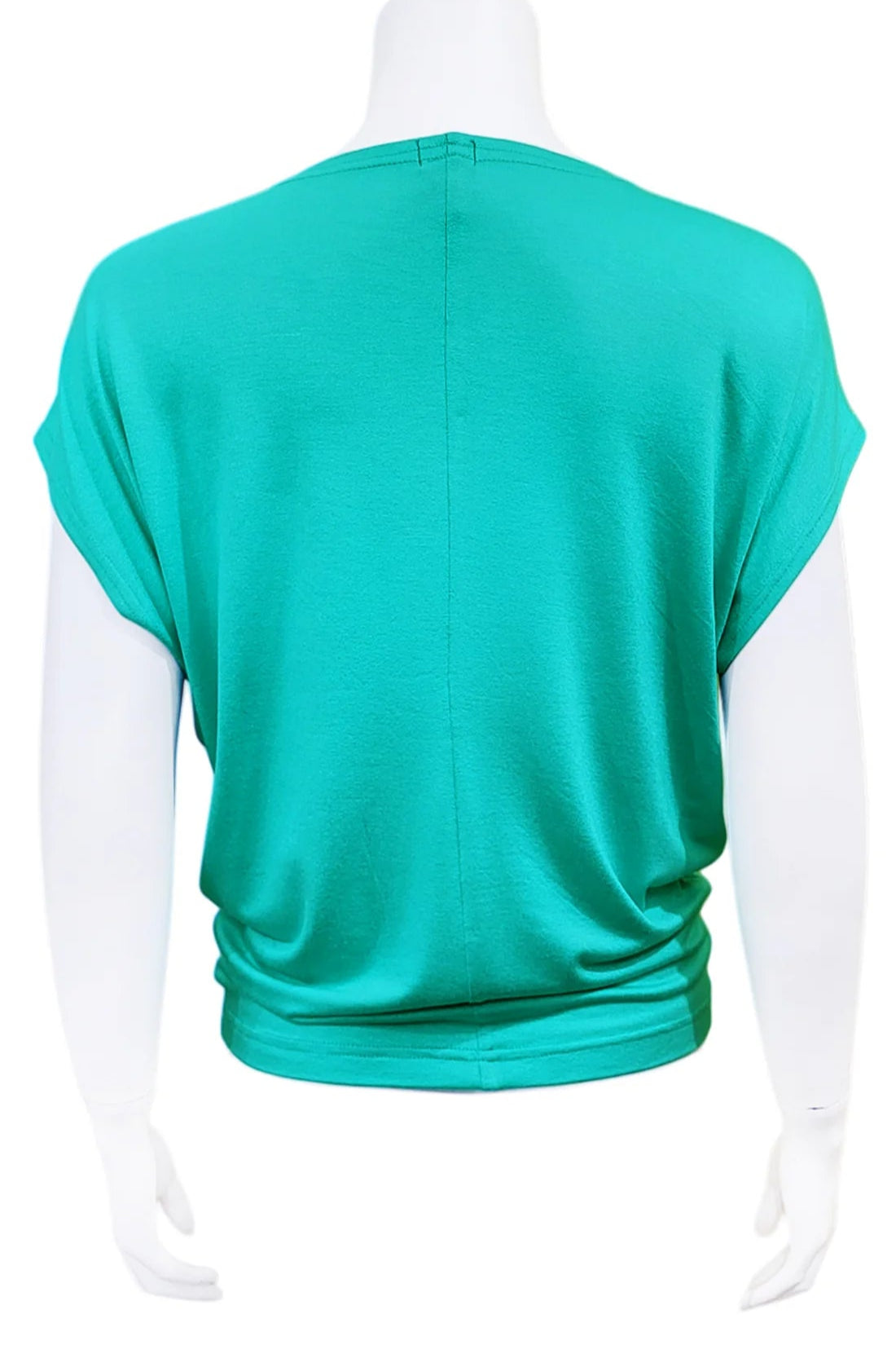 A back view of the Mandala Charlie Slouch Tee in Seafoam is shown on a mannequin against a white background.