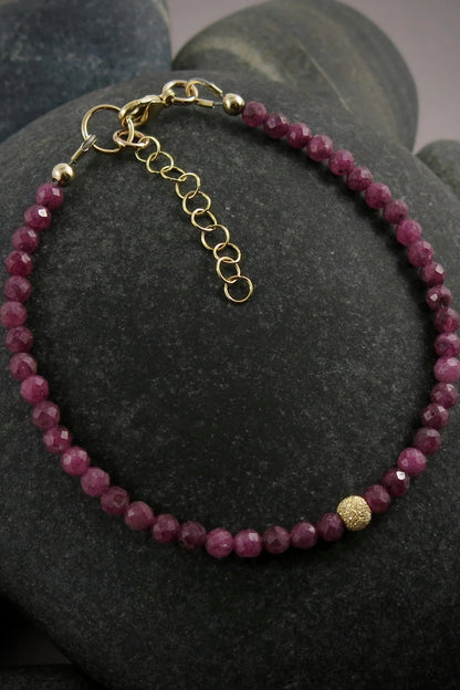 Adjustable Gemstone Bead Bracelets • 14K Gold Fill