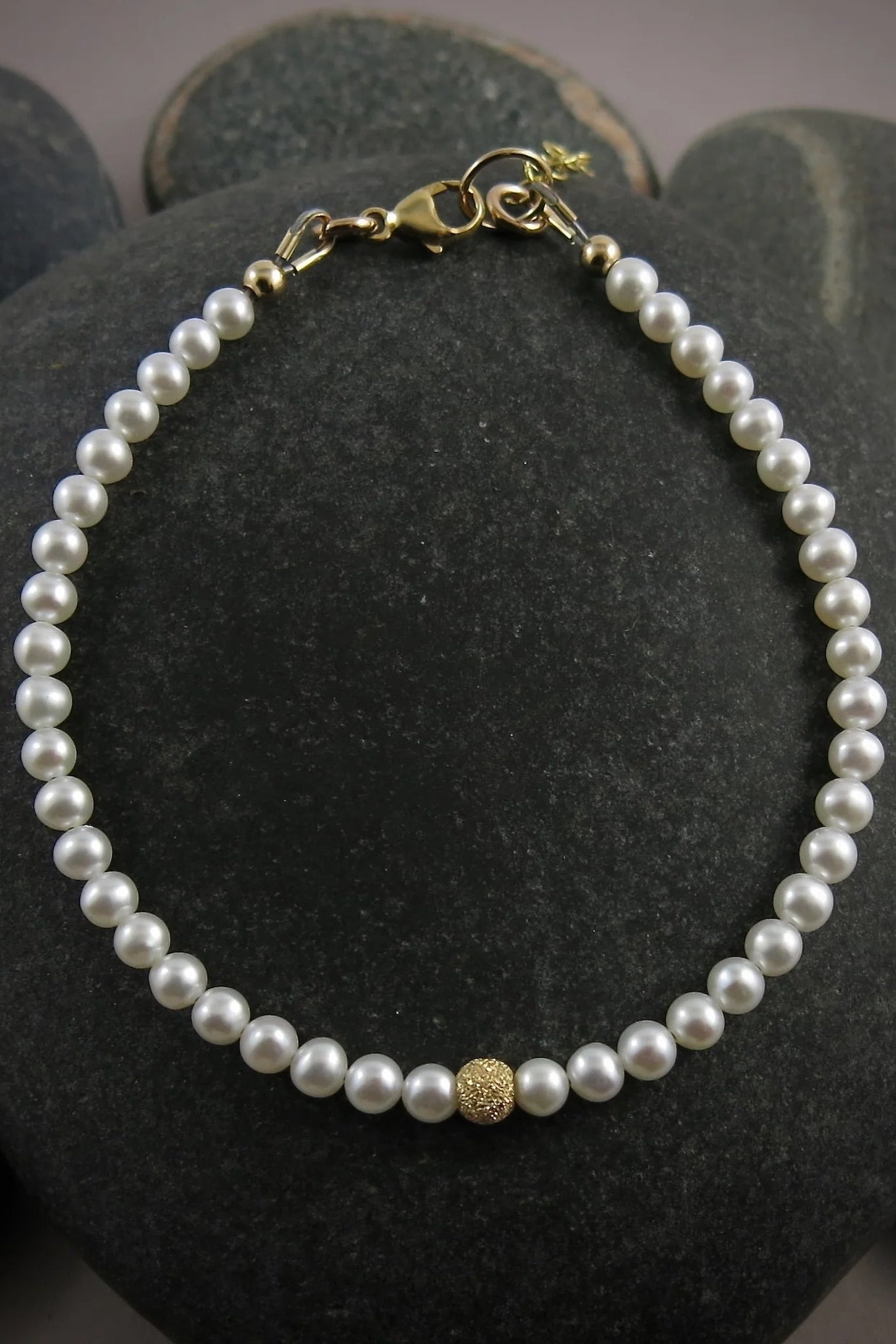 Adjustable Gemstone Bead Bracelets • 14K Gold Fill