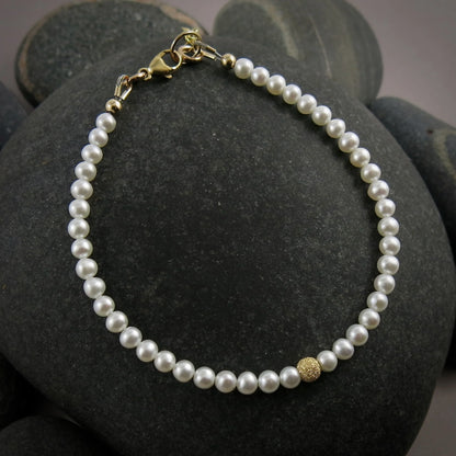 Adjustable Gemstone Bead Bracelets • 14K Gold Fill