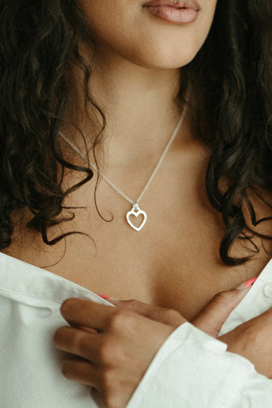 Open Heart Necklace •  Sterling Silver