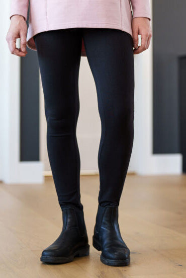 Orford Leggings by Rien ne se Perd, Black, slightly mottled, thick and warm fabric, sizes XS to XXL, made in Quebec