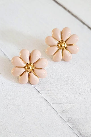 Small Daisy Ceramic Earrings