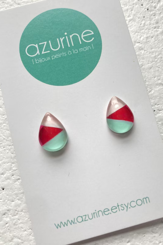 Teardrop Stud Earrings