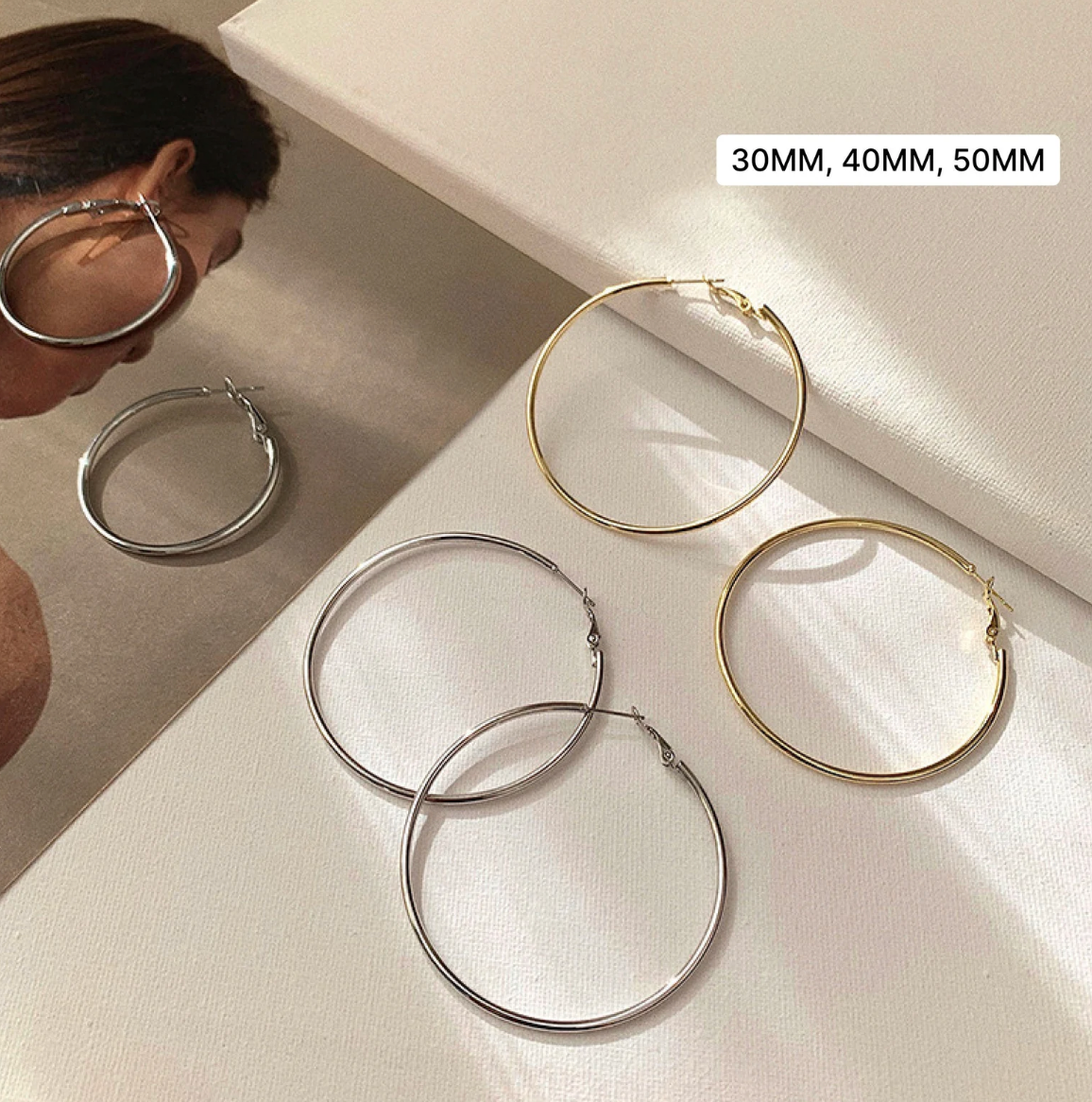 Oversized Hoop Earrings | 14K PVD Waterproof