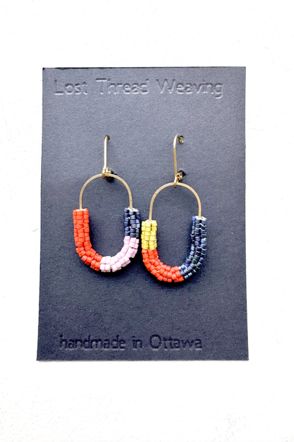 Beaded Tube Capsule Earrings