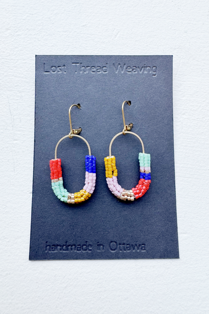 Beaded Tube Capsule Earrings
