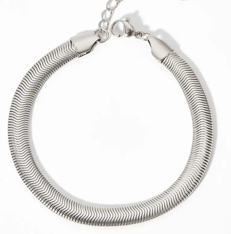 Snake Herringbone Steel Chain bracelet- Waterproof