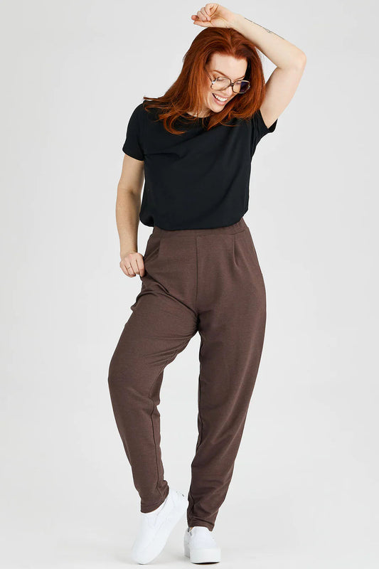 Basic T-Shirt by Adikva, Black, ribbed crew neckline, scooped hemline, eco-fabric, tencel, organic cotton, sizes S to XXL, made in Canada