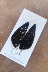 Wing Shaped Cork Earrings - Several Colour Options