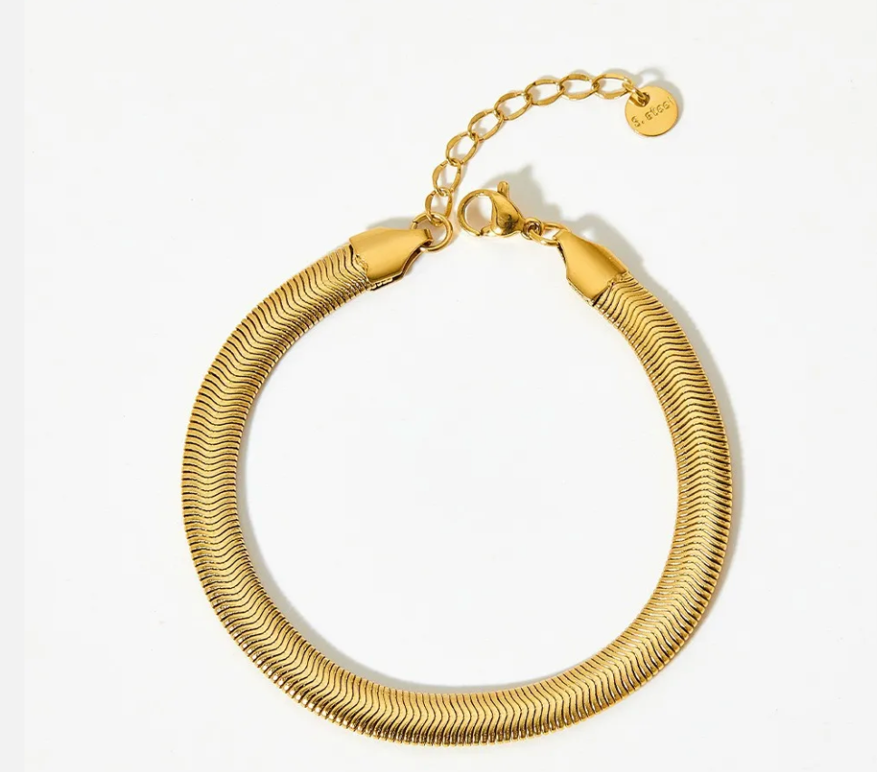 Snake Herringbone Steel Chain bracelet- Waterproof