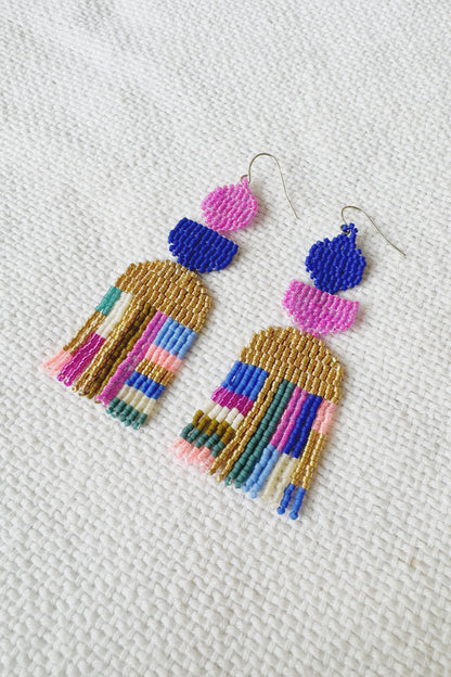 Colour Pop Beaded Shape Earrings Large - several options