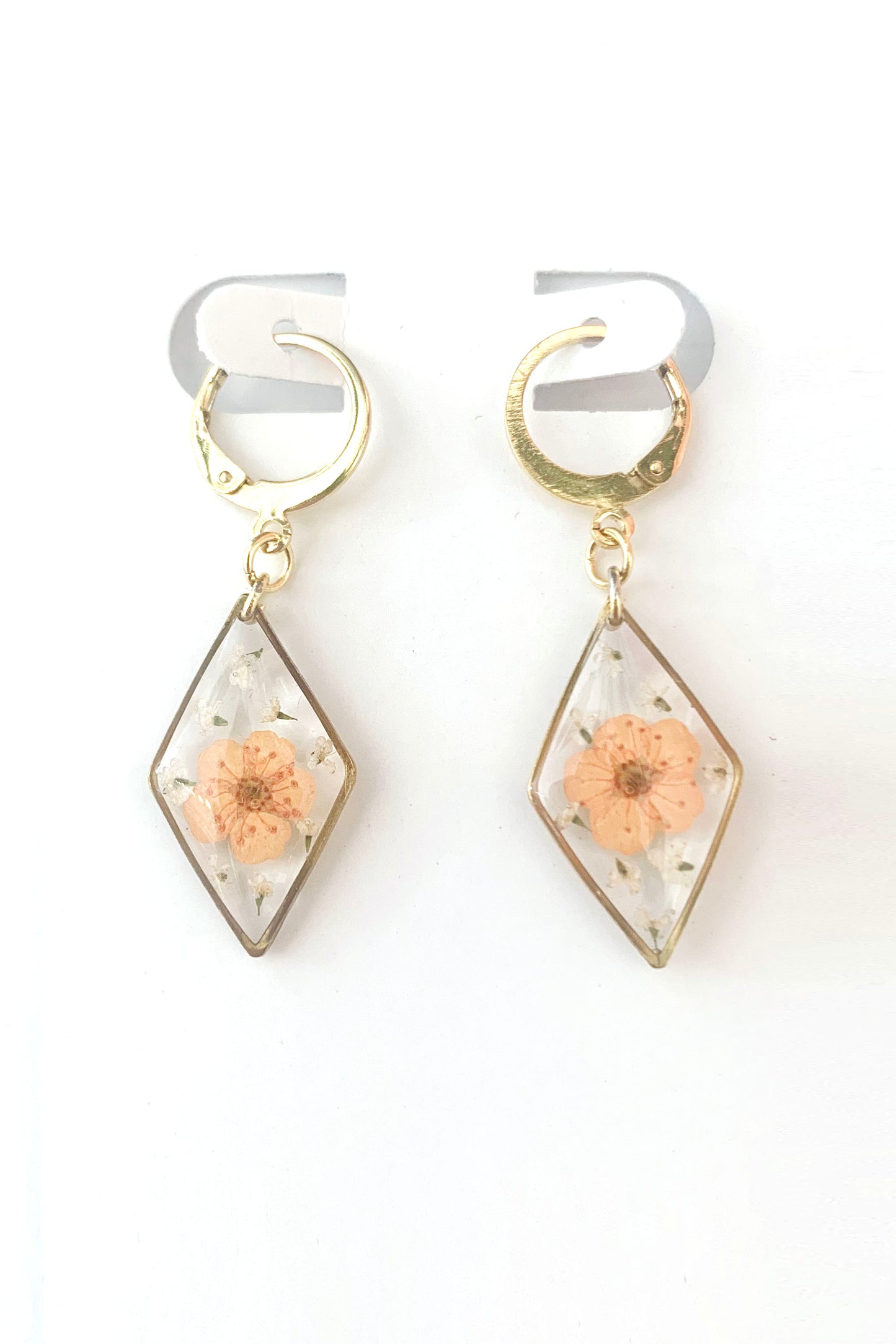 Pressed Flower Small Dangle Earrings