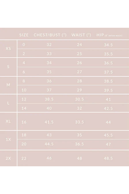 Dotty Size Chart