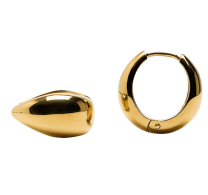 MayMay Teardrop Bold Mini Hinge Hoop Earring | 18K PVD Steel