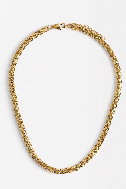 Spiga Rope Stainless Steel 14K Gold Necklace