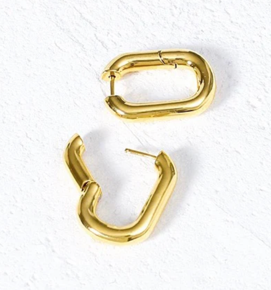 Classic Paperclip Puffy Hoop | Steel Hypoallergenic